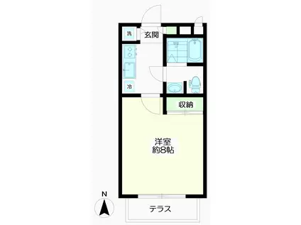 エストゥディオ等々力(1K/1階)の間取り写真