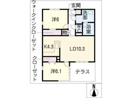 Y´S FLAT(2LDK/1階)の間取り写真