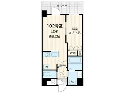 1LDK四谷三丁目(1LDK/1階)の間取り写真