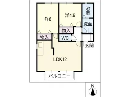 サンクエトワールI(2LDK/2階)の間取り写真