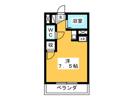 IL・CASTELLO小瀬(ワンルーム/2階)の間取り写真