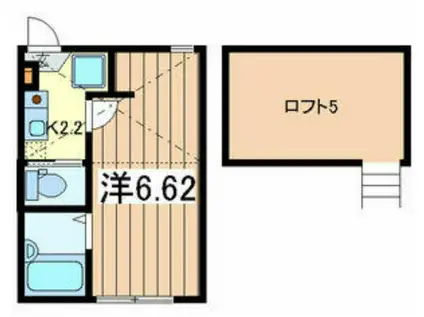 LES AILES II (1K/1階)の間取り写真