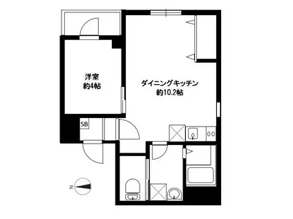 LAND BLUE(1LDK/3階)の間取り写真