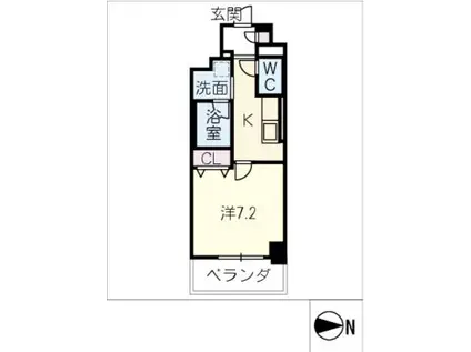 ピノ・アガタ岐阜駅前(1K/4階)の間取り写真