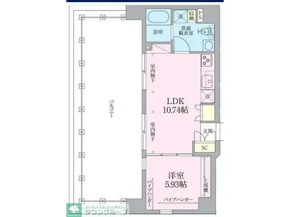 シティクリエーションスカイ(1LDK/7階)の間取り写真