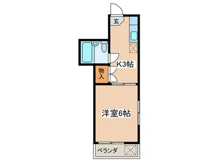 メゾンフロレアル(1K/2階)の間取り写真