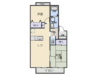 ディアス千疋(2LDK/1階)の間取り写真