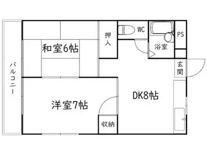 アパーション智秀(2LDK/4階)の間取り写真