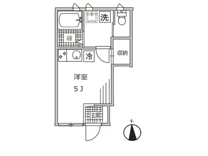 グラシア大井町(ワンルーム/1階)の間取り写真