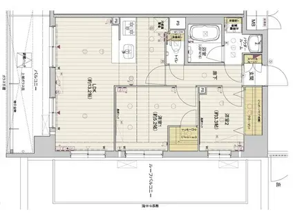 アスヴェル京都西大路サウス(2LDK/6階)の間取り写真