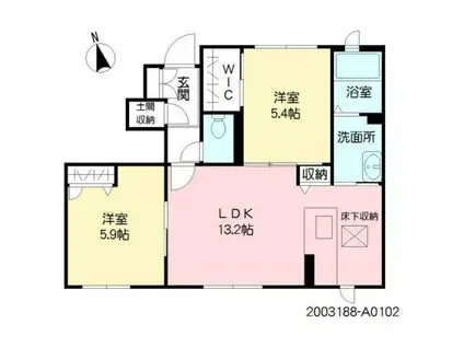 SHM FELISEED KH(2LDK/1階)の間取り写真