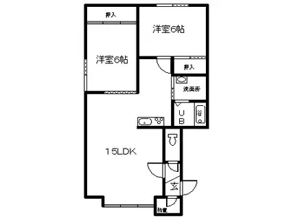 プリマーベラ(2LDK/2階)の間取り写真