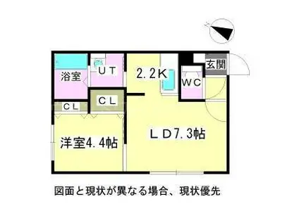 カルディーノ澄川(1LDK/3階)の間取り写真