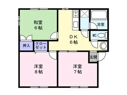 コーポ鈴木(3DK/1階)の間取り写真