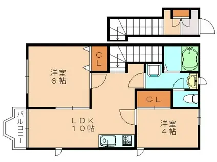アラモード貴(2LDK/2階)の間取り写真