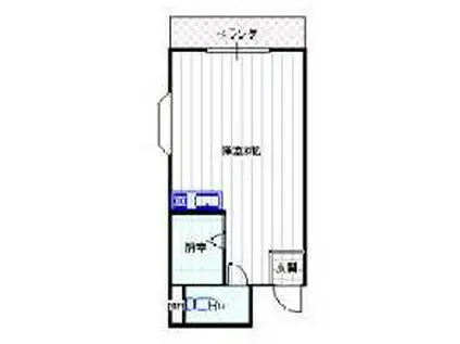 岡田マンション(ワンルーム/2階)の間取り写真