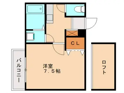 フォレストヒルズ(1K/1階)の間取り写真