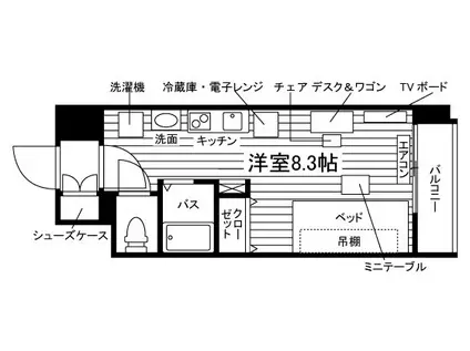 SERENO-N5(ワンルーム/5階)の間取り写真