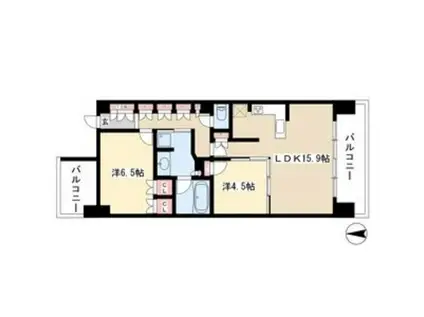 THE SAKAE RESIDENCE(2LDK/13階)の間取り写真