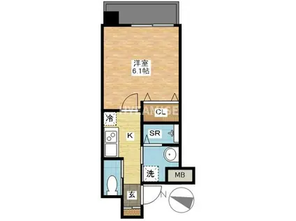 ヴィオラ寄合町(1K/4階)の間取り写真