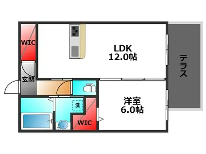 カーサフェリーチェ(1LDK/1階)の間取り写真