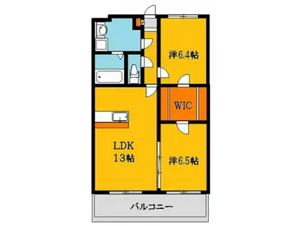 グランヴィータA棟(2LDK/1階)の間取り写真