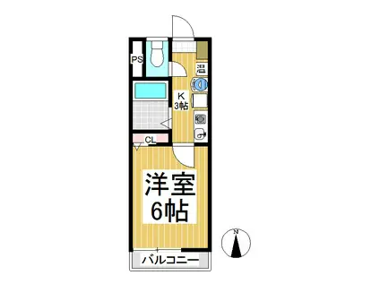 FORZA下之郷(1K/1階)の間取り写真