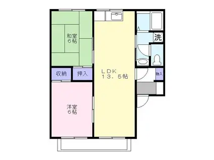 グレース福満(2LDK/2階)の間取り写真