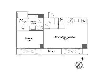KDXレジデンス赤坂(1LDK/7階)の間取り写真