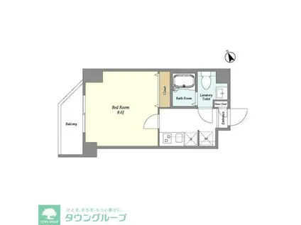 アルファコート青井(1K/1階)の間取り写真