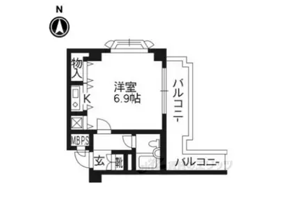 スカイノブレ京都四条大宮(ワンルーム/4階)の間取り写真