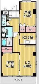 プランドール鎌倉台(2LDK/1階)の間取り写真