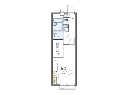 レオパレスゆずり葉のさと(1K/1階)の間取り写真