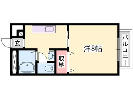 ハイネス野添II・III(1K/2階)の間取り写真