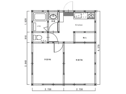 コートブラウンⅠ(2K/1階)の間取り写真