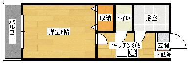 セジュール(1K/1階)の間取り写真