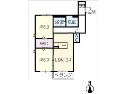 メゾンオリエント(2LDK/2階)の間取り写真