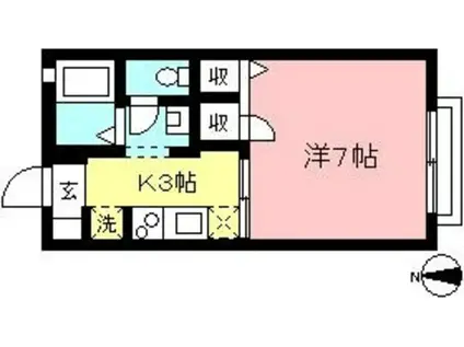 グランシード祖師谷(1K/2階)の間取り写真