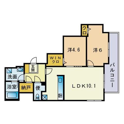 FELICIDAD (2LDK/9階)の間取り写真