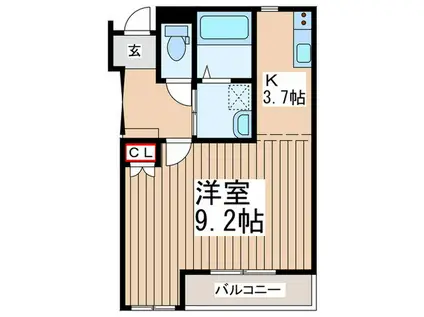 QUALITY HEIM(1K/1階)の間取り写真