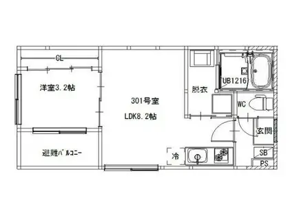 お花茶屋一丁目 DESIGNERS DIIRA(1LDK/3階)の間取り写真
