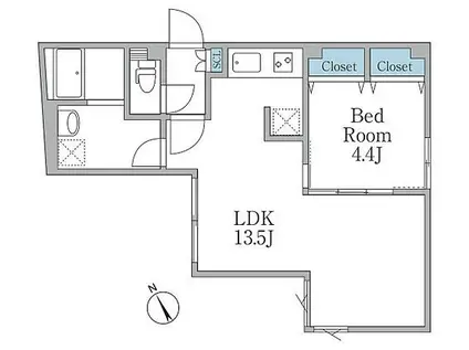 LAPIS恵比寿II ラピス恵比寿II(1LDK/3階)の間取り写真