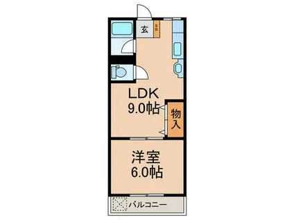 千鳥が丘コーポ(1LDK/3階)の間取り写真