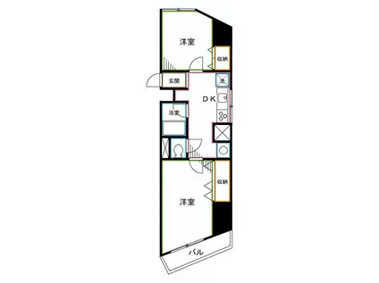 テック上落合(2K/2階)の間取り写真