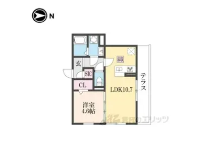 レガート2(1LDK/1階)の間取り写真