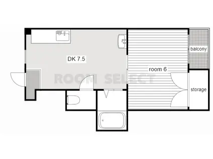 川島第三ビル(1DK/4階)の間取り写真