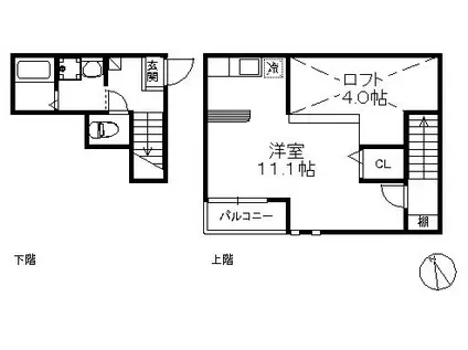 レジアス今宿 369(ワンルーム/2階)の間取り写真