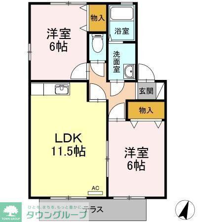 エクセレントII(2LDK/2階)の間取り写真