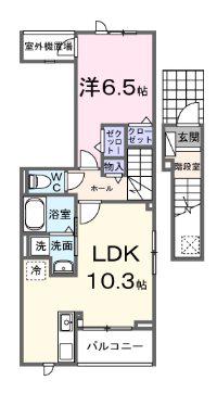 ヒカルサ西東京向台イースト(1LDK/2階)の間取り写真