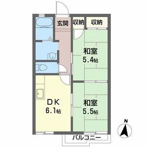 タウニィ旭(2DK/2階)の間取り写真